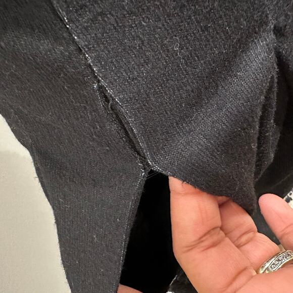 Vintage Lulu H Paris Fit & Flare Dress L Black Red Lace Detail Minor Flaw - Picture 8 of 13